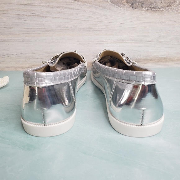 New! Silver Slip On Moccasin - Picture 4 of 6